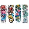 thumbnail image 1 of Pegatina tatuaje pez koi Ygjytge 4 uds Mangas brazo Impermeable 17x48cm, 1 of 9