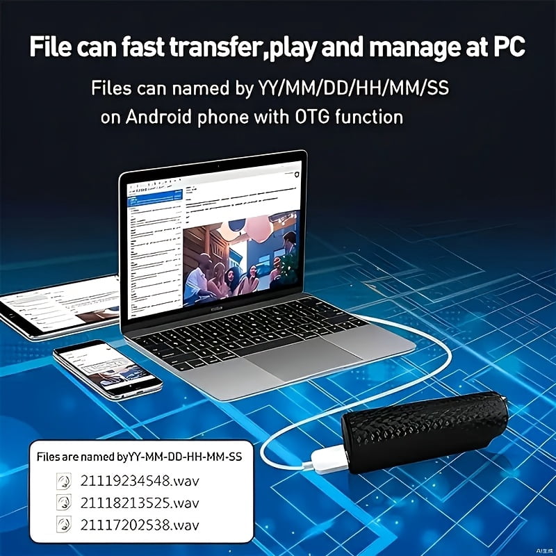 32GB AI Voice Recorder with Intelligent Noise Reduction, 3500mAh Battery Life, Voice Activation, Digital Playback - Portable Device for Meetings, Interviews, and Lectures, Voice Recording Device