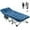 Gray Stripes Bed w/Blue Cotton Mat, variant on ABORON Camping Cot XL Folding Twin Cot for Outdoor with 2 Sided Cushion & Carry Bag, 28" Wide Foldable Sleeping Cot for Adults, Protable Cots Bed, 900LBS(Max Load)