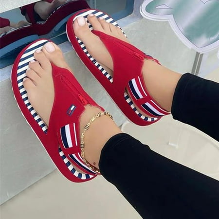 

Open Toe Flip Flops Slippers Lightweight Thick Sole Ankle Straps Buckle Sandals Women s Footwear