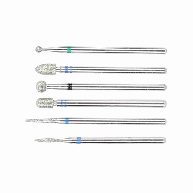 M Buder Cabezales de Broca para Uñas de Acero Inoxidable Manicura Set 6 Piezas JG#8 (8 cm / 3.15 inches)