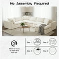 thumbnail image 3 of ATOMSPACE 139" Oversized Modular Sectional Sofa with Movable Ottoman, 7 Seater Chenille Boneless Cloud Couch for Living Room, No Assembly Required, Beige, 3 of 13