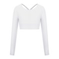 thumbnail image 4 of DPOIS Kids Girls Basic Dance Crop Top Shirt Compression Athletic T-Shirts, 4 of 4