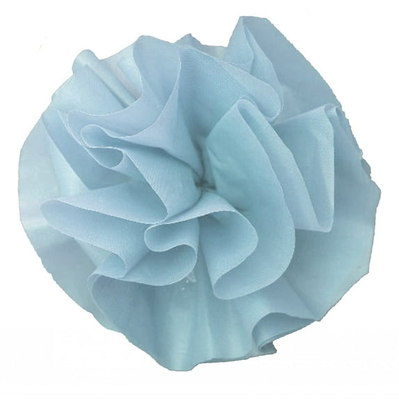 12 Plastic Flower Poms with Suction Cups Car/Limo Decoration Deco-Puffs - light blue