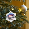 thumbnail image 7 of 3drose, Mount Rushmore with American Flag, 3 inch Snowflake Porcelain Ornament, 7 of 7