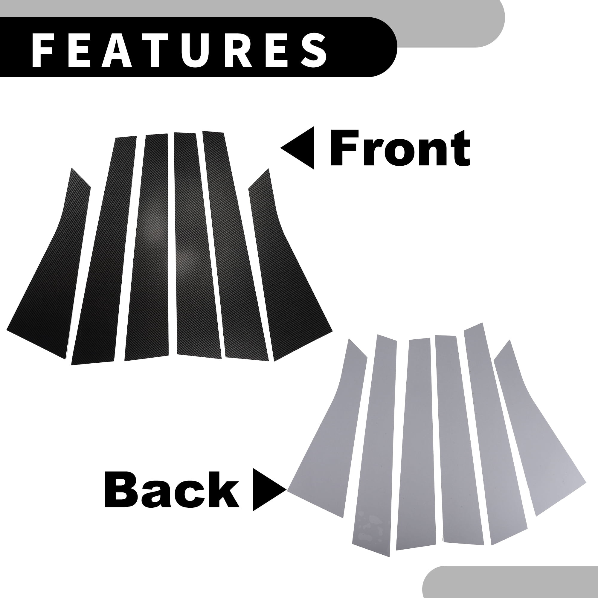 Unique Bargains 6Pcs Window Trim For Chevrolet Impala 2006-2013 Black Carbon Fiber