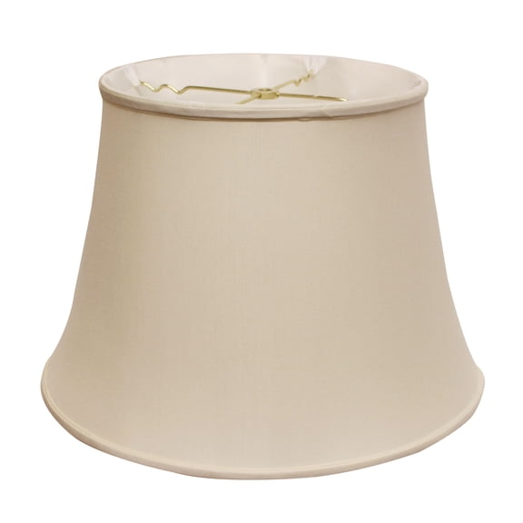 Slant Euro Bell Lampshade with Washer Fitter - 11" Top x 16" Bottom x 11.5" Height Champagne Pongee Silk Softback Shade