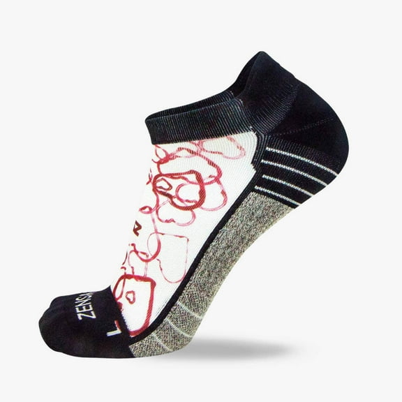 Zensah Abstract Hearts Socks (No Show) S / White
