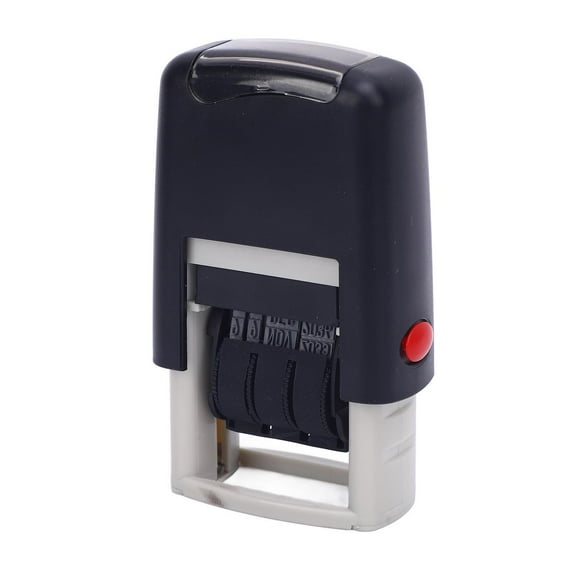 Date Stamp, Date Stamp Time Stamp Date Stamper With English Date Clear Imprint Quick Drying Adjustable Self Inking Stamp for Shipping Receiving Expiration and Due Dates 25x2.8mm