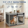thumbnail image 5 of ELLEGNT Sliding Barn Door Dog Crate – Heavy Duty Metal Frame Wooden Kennel, 31.5" Decorative End Table for Small & Medium Dogs, Gray, 5 of 9