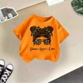 thumbnail image 5 of Kid Girls Cute Girls Cartoon Graphic Crew Neck Short Sleeve Tee Summer Casual T Shirt Orange,13-14 Years, 5 of 5