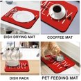 thumbnail image 2 of Christmas Dish Drying Mat for Kitchen Counter, Red Mreey Christmas Absorbent Fast Dry Dishes Coffee Mats, Xmas Kitchen Accessories Drainer Rack Pad 16x18 Inch, 2 of 6