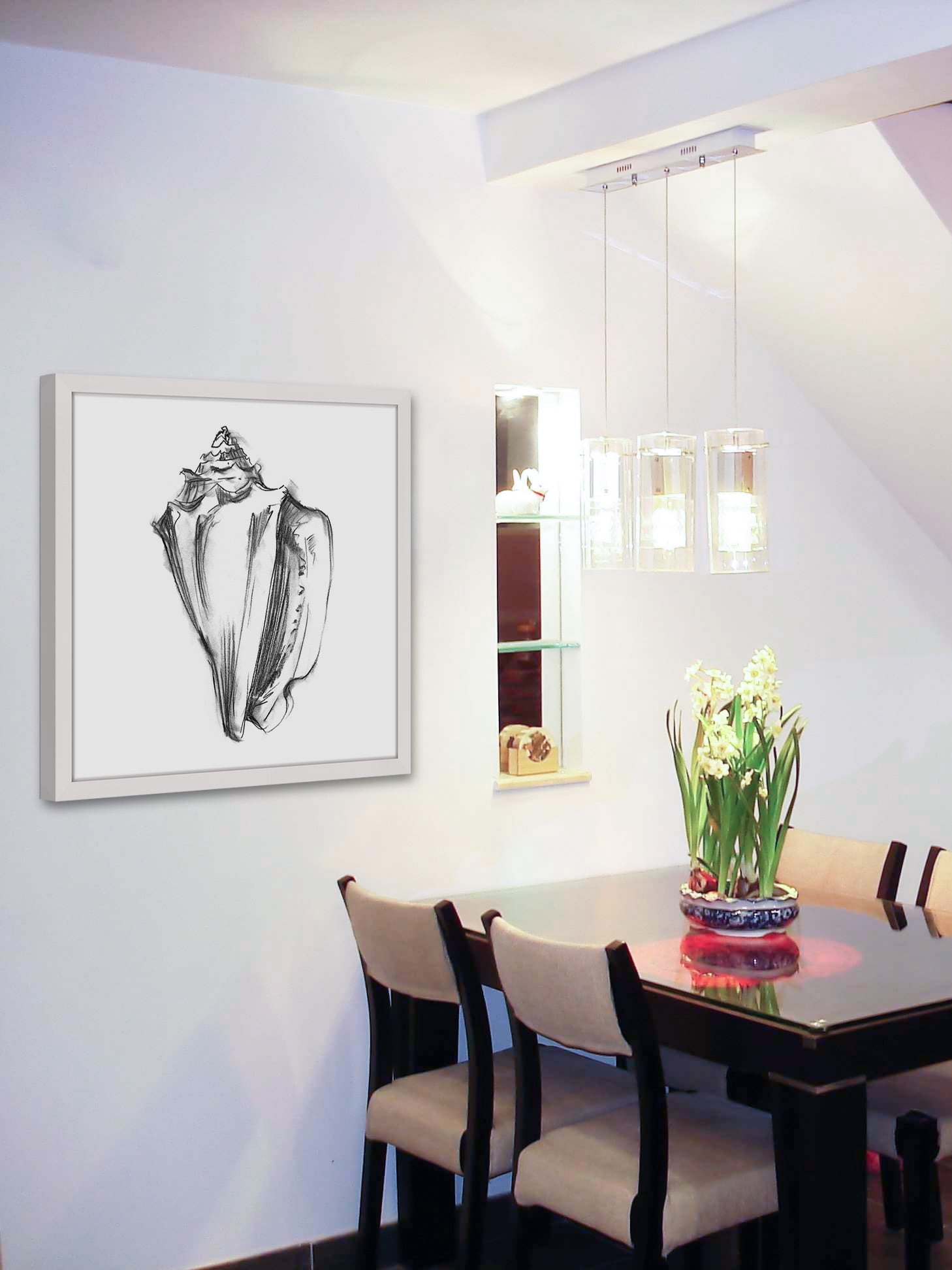 "Shell Sketch I" Framed Painting Print