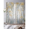 thumbnail image 3 of Yellow Grey Forest Sheer Curtains 96 Inch Length 2 Panels Set for Living Room/Bedroom, Grey Modern Art Oil Painting Semi Curtain Sheers Drapes Rod Pocket Curtains Window Treatment Set 52''x96''x2, 3 of 7