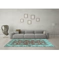 thumbnail image 3 of Ahgly Company Indoor Round Abstract Light Blue Modern Area Rugs, 5' Round, 3 of 4