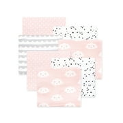 Little Treasure Hudson Baby Girls Cotton Poly Flannel Receiving Blankets 7-Pack, Pink Cloud, 30x30 inches