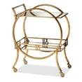 thumbnail image 1 of Baxton Studio Arsene Antique Gold Finished 2-Tier Mobile Bar Cart, 1 of 7