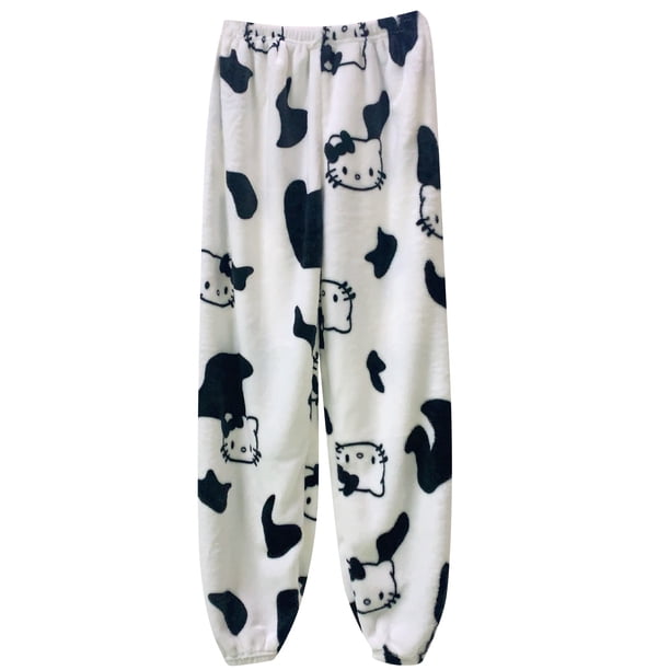 Pantalones de pijama Sanrio Hello Kitty Pajamas Pants for Womens Cute Hello Kitty Pajama Pants Pajama Pants Flannel Pants For Cartoon Casual Home Pants Autumn And Winter
