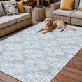 thumbnail image 4 of 4' x 6' Outdoor Rug, Haze Blue Boho Outdoor Washable Rug Large Floor Carpet, Neutral Middle Century Turkish Pattern Non Shedding Area Rug for Outside Patio RV Porch Deck Balcony Camping Living Room, 4 of 9