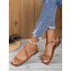 thumbnail image 2 of Women Black Snakeskin Embossed Ankle Strap Sandals, Elegant Open Toe Flat Sandals, 2 of 4