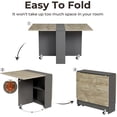 thumbnail image 2 of Amuzer Folding Dining Table Drop Leaf, Wood Kitchen Table with Storage Racks, Brown, 2 of 8