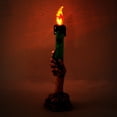 thumbnail image 4 of Gustave Halloween Candle Light LED Ghost Skull Hand Candelabra Holder Flameless Lamp Battery Operated Halloween Party Decor Props "Green", 4 of 8