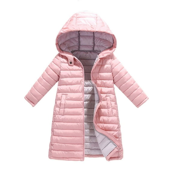 CYRBOKO Boys Puffer Jeckets, Full Zip Long Sleeve Outerwear Thermal Winter Coats Pink Size 4-12 T