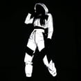 thumbnail image 1 of MesaSe 2 Pcs Women Reflective Outfits  Adults Long Sleeve Color Block Hooded Crop Top + Pants with Drawstring, 1 of 1