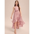 thumbnail image 5 of Drtj 2-14T Chiffon Flower Girls Dresses Wedding Party Halter Sleeveless Junior Bridesmaid Dress, 5 of 6