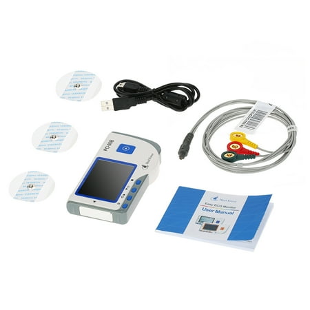 Continuous Monitor - Force PC-80B Professional Easy ECG Monitor ECG Monitoring Machine LCD Heart Health Monitor Easy Handheld Portable USB Continuous Measuring Function