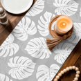 thumbnail image 3 of Table Runners 90 Inches Long Dress Scarves, Monstera Leaves Farmhouse Coffee/Dining/Kitchen Table Decor Table Runner for Living Room, Modern Minimalist Botanical Tropical Gray 13x90 Inch, 3 of 9