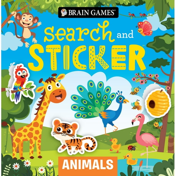 Brain Games - Search and Sticker Brain Games - Search and Sticker: Animals (for Kids Ages 3-6), (Paperback)