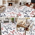 thumbnail image 5 of Area Rug for Living Room, Grey Red Botanical Non-Slip Indoor Large Carpet for Bedroom/Dining Room, Watercolor Spring Floral Summer Leaf Washable Low-Profile Rectangle Floor Runner Rugs - 5 x 7 Ft, 5 of 8