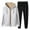 White, variant on KKBOTIVE Mens Winter Coats Jogger Pants Sets 2 Piece Lined Hooded Jacket Sweatsuits Thicken Warm Sportswear, Red, Size XL