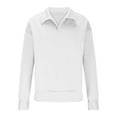 thumbnail image 5 of Quinlirra Womens Sweatshirt Design Women's Casual Fashion V-neck Long Sleeved Pullover Solid Color Top, 5 of 5