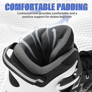 MammyGol Adult Inline Skates for Men Women, Roller Skates with Carbon Steel Bearings, TPR Brake, EVA Lining, PVC Upper | Adjustable Size Better Fit for Beginner Skating Enthusiasts Black