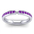 thumbnail image 6 of Elegant Round Cut 0.20 Ct Amethyst Gemstone Bridal Eternity Band for Women Solid 14K White Gold Size 11 by Diamond-Capitals, 6 of 8