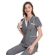 thumbnail image 5 of Bata quirúrgica de hospital, bata de médico de manga corta, bata de enfermera de algodón con cuello en V, ropa de trabajo para técnicos, ropa para mujeres, clínica, salón de belleza, top, 5 of 6