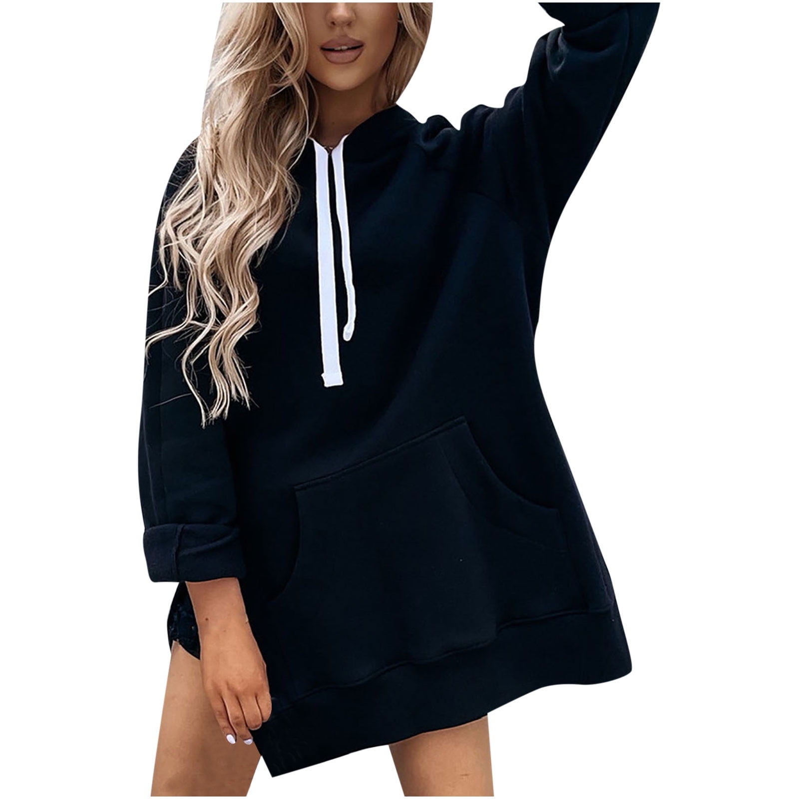 XFLWAM Women Oversized Hoodies Casual Long Pullover Sweatshirt Sexy
