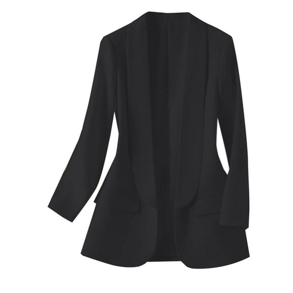 ZVNAΖH Womens Business Blazer Jacket Mid Length Cardigans Open Front Lapel Jacket Slim Fit Long Sleeve Blazers with Pockets