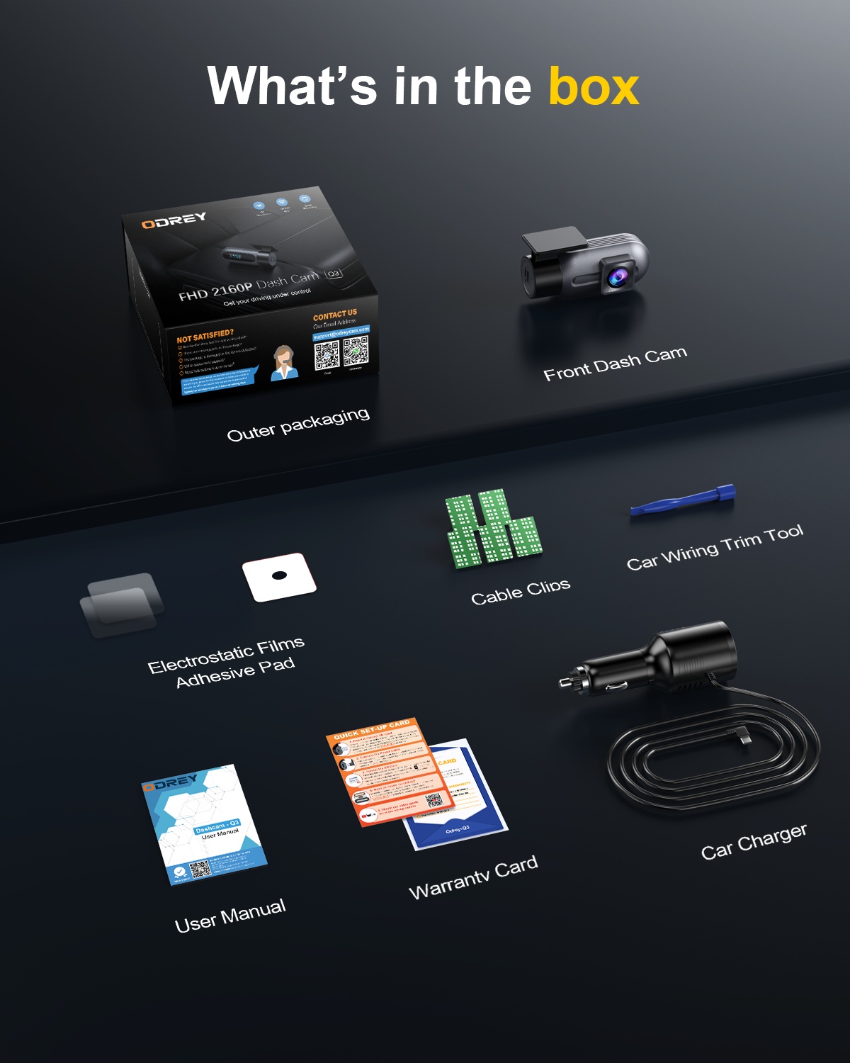 ODREY 4K Single Channel Dash Cam with 5G WiFi photo 4