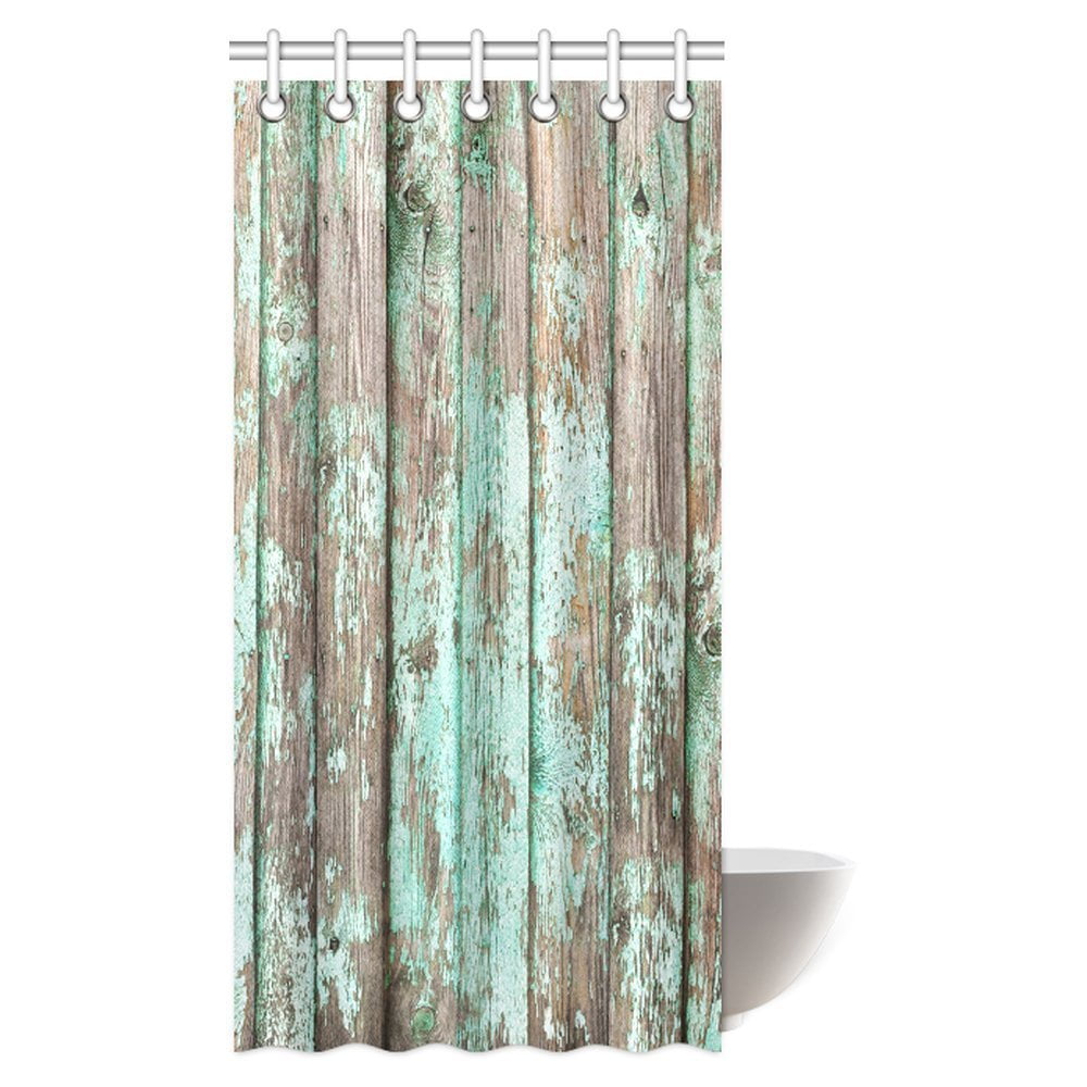 Pop Village Rustic Wood Panels Shower Curtain Old Shabby Wooden