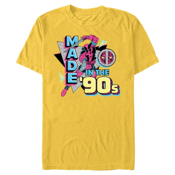 Marvel Deadpool Nerdy Thirty Made in the 90s Throwback - Short Sleeve Blended T-Shirt for Adults - Customized-Yellow