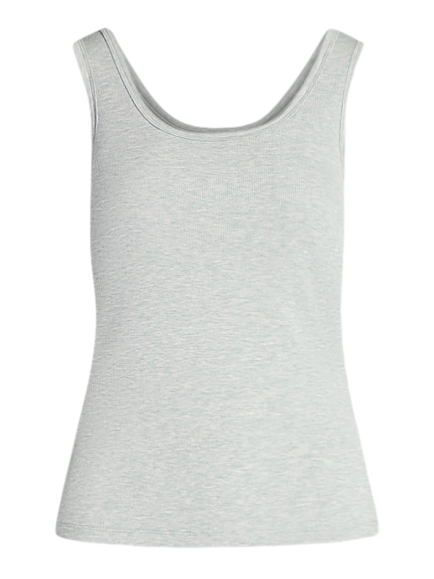 Joyspun Women’s Ribbed Tank with Inner Bra, 2-Pack, Sizes XS-3X