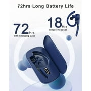 Bluetooth Headset, Wireless Bluetooth Earpiece with 500mAh Charging Case 72Hrs Talking Time, Built-in Mic for iOS Android Cell Phones, Wireless Headset V5.4 Hand-Free Headphones for Trucker/Office