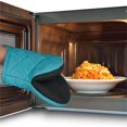thumbnail image 2 of Asija Short Oven Mitts, Oven Gloves Cooking Mitts Pair Heat Resistant, Pot Holder with Non-Slip Grip and Hanging Loop, Set of 2pcs, 2 of 5