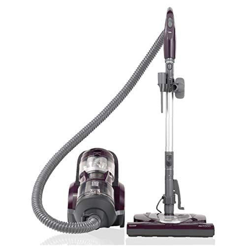 Aspiradora compacta Kenmore Friendly, ligera y sin bolsa, con Pet Powermate, filtro HEPA, tubo telescópico extensible, cable retráctil y 2 herramientas de limpieza, color berenjena