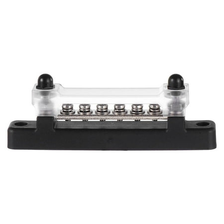 

BESTONZON 1pc 6 Terminal Bus Bar With Transparent Cover 150A Power Distribution for Car