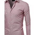 thumbnail image 4 of FashionOutfit Men's Regular Fit Long Sleeve Stripe Shirt, 4 of 5