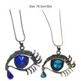 thumbnail image 4 of Qarigey Collar de gota de agua de aleación, color ligeramente diferente, cualquier ocasión, ojos, azada, cadena de suéter de cristal Ropa, zapatos y accesorios Miscelánea lago azul, 4 of 6